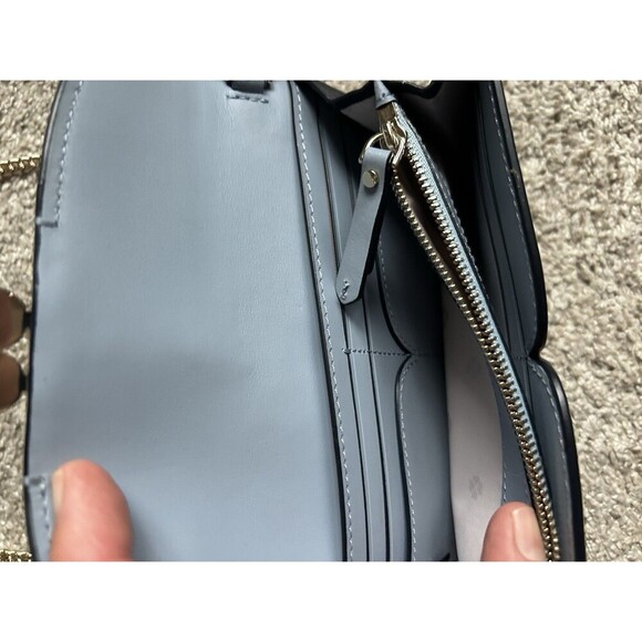 Kate Spade Smooth Italian Leather lula Crossbody Wallet Blue Color New - Picture 6 of 10